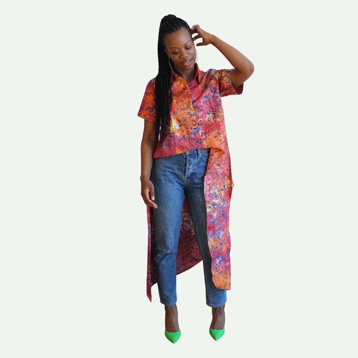 Hi-Lo Manyeyo Batik Shirt - LOVE DOT, Inc.