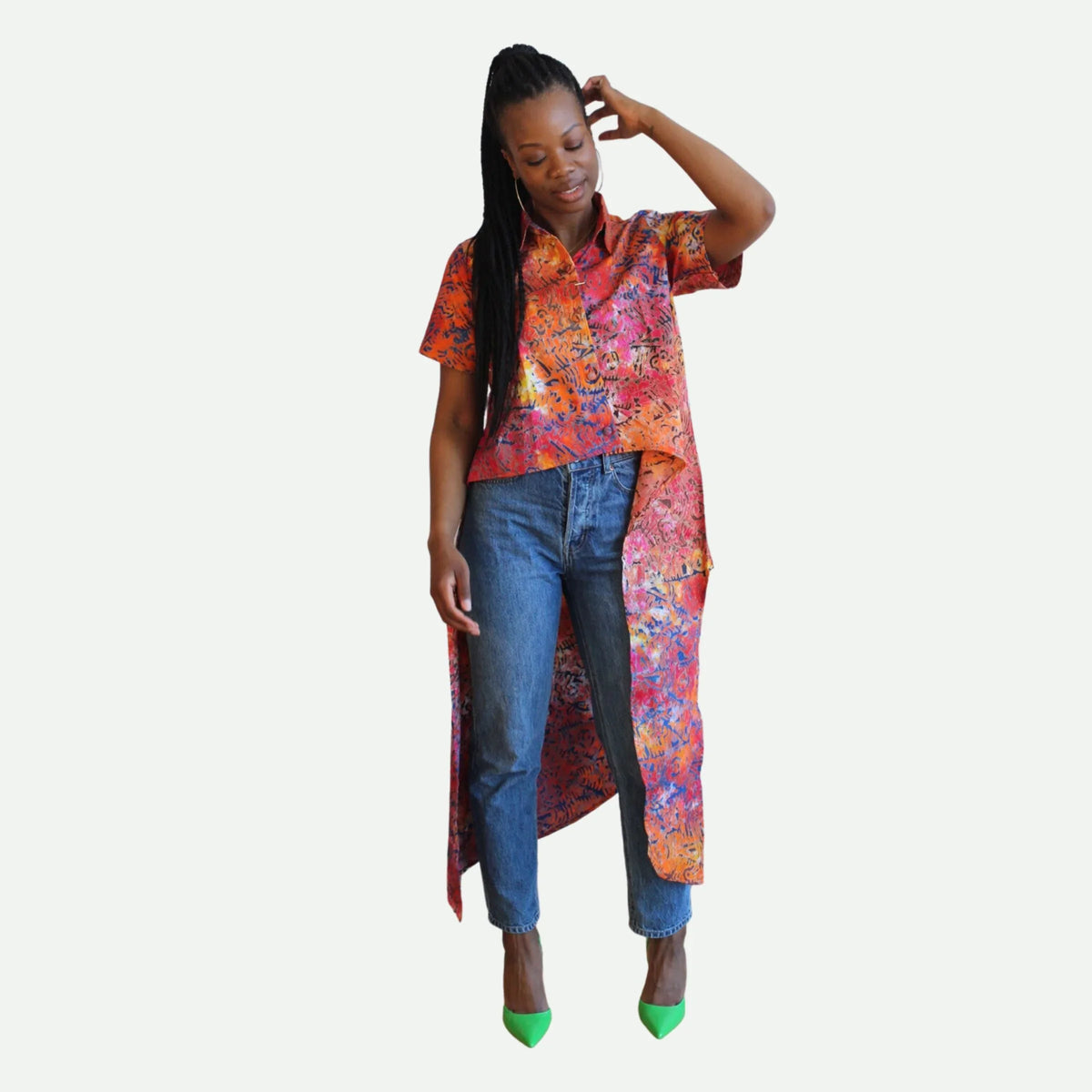 Hi-Lo Manyeyo Batik Shirt - LOVE DOT, Inc.