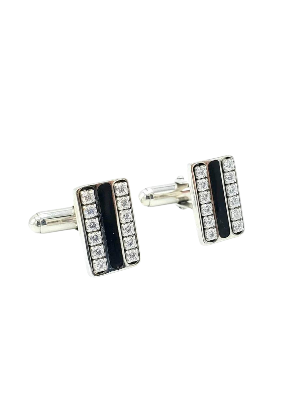 Roberto Mantellassi Sterling Silver and Swarovski Cufflinks - LOVE DOT, Inc.