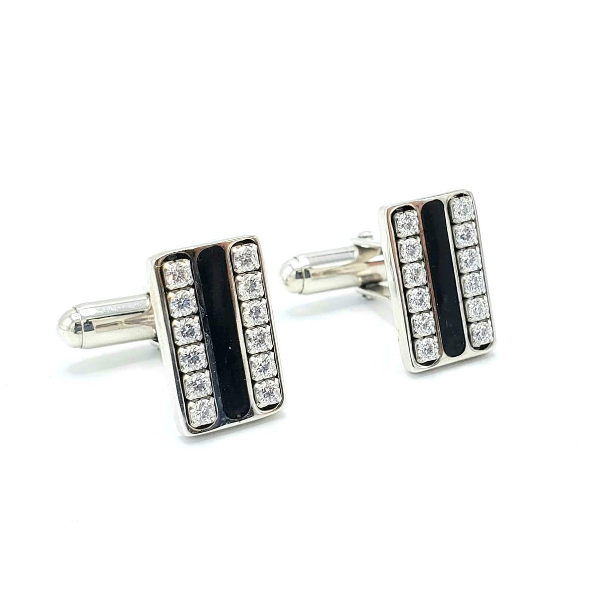 Roberto Mantellassi Sterling Silver and Swarovski Cufflinks - LOVE DOT, Inc.