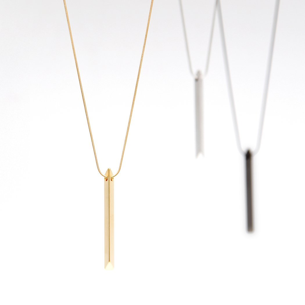 Gold Trapezoid Bar Necklace - LOVE DOT, Inc.