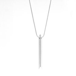 Silver Trapezoid Bar Necklace - LOVE DOT, Inc.