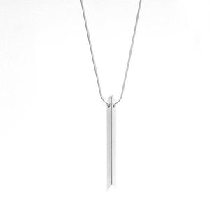 Silver Trapezoid Bar Necklace - LOVE DOT, Inc.