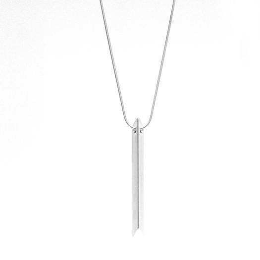 Silver Trapezoid Bar Necklace - LOVE DOT, Inc.