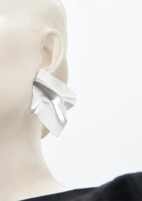 Satin Silver Mobula Earrings - LOVE DOT, Inc.