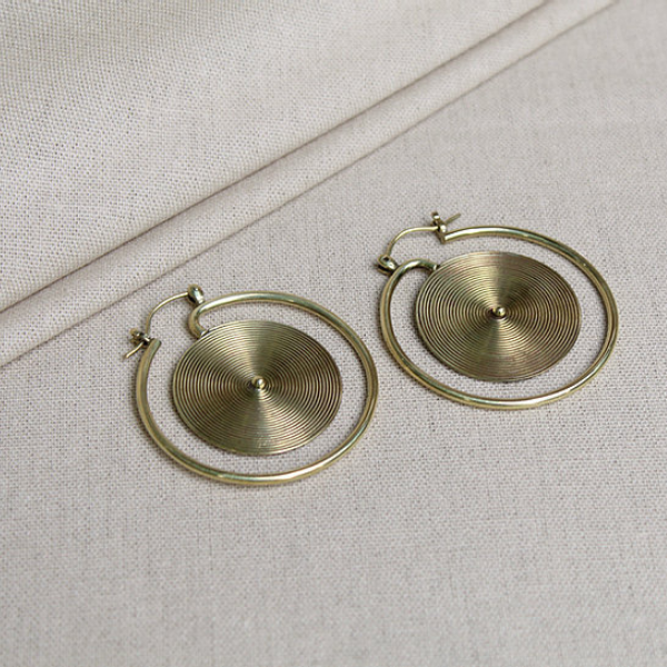 Miao Spiral Earrings Brass - LOVE DOT, Inc.