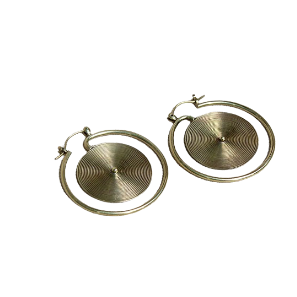 Miao Spiral Earrings Brass - LOVE DOT, Inc.