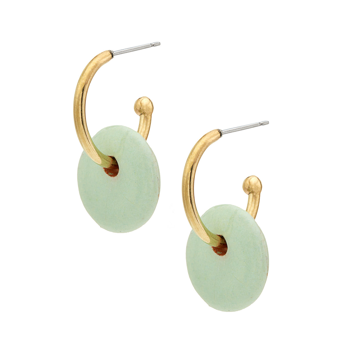 Kazuri Mini Disc Hoop Earring - LOVE DOT, Inc.