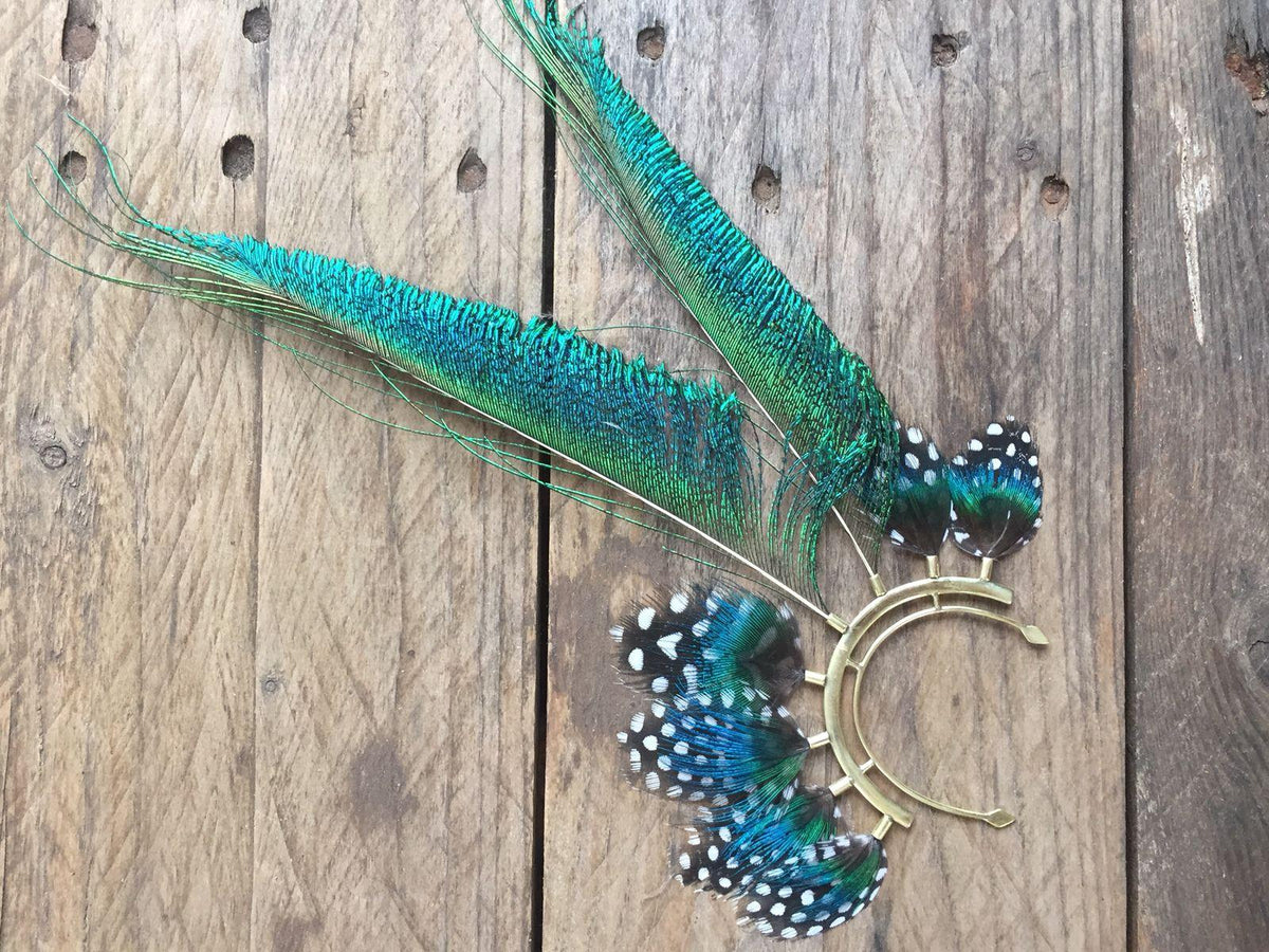 Peacock Sword Metal Ear Cuff - LOVE DOT, Inc.
