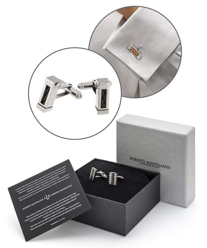 Roberto Mantellassi Sterling Silver and Swarovski Cufflinks - LOVE DOT, Inc.