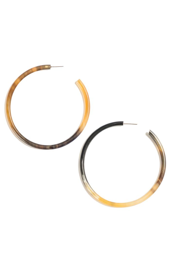 Large Horn Hoop Earring - LOVE DOT, Inc.
