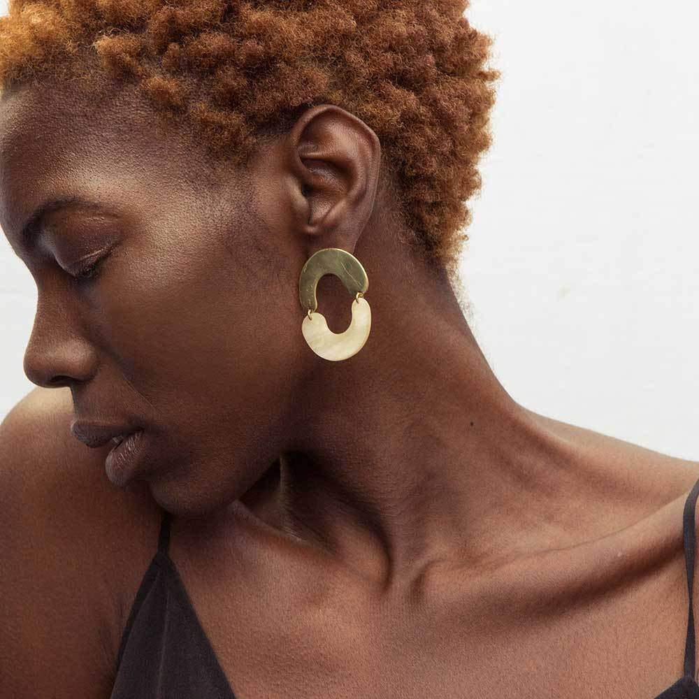 Miro Mixed Material Earrings - LOVE DOT, Inc.